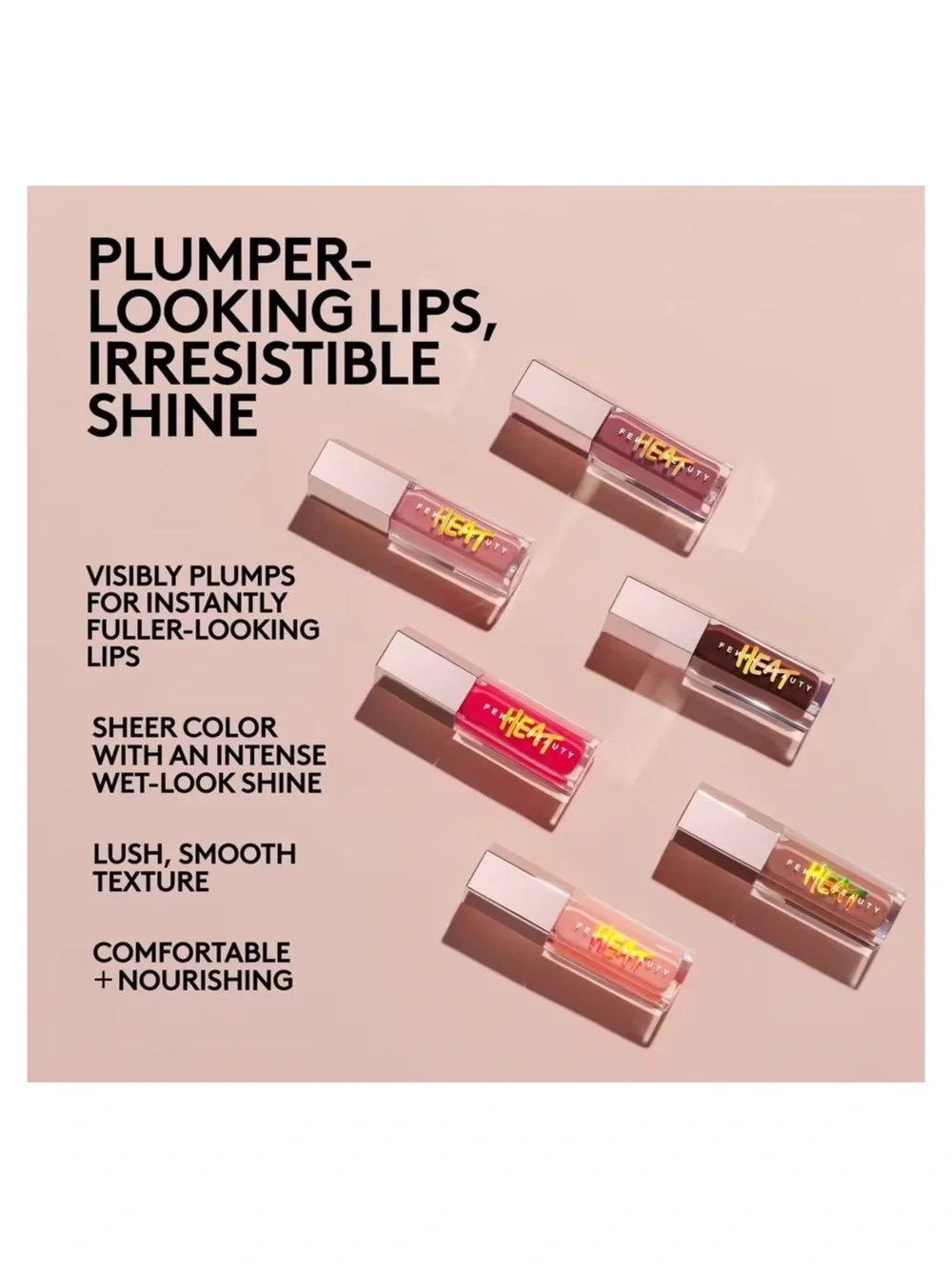 FENTY BEAUTY Gloss Bomb Heat Lip Luminizer + Plumper in Fenty Glow - .30 oz NIB
